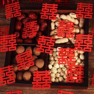 工厂结婚囍字手抛喜字贴婚房布置装饰创意迷你小号喜字贴纸批发
