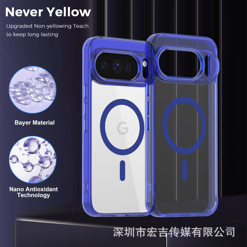 Google Pixel 10 アイスカラー磁気吸着スマホケース ワイヤレス充電対応 Pixel 9a 透明耐衝撃保護ケース|undefined