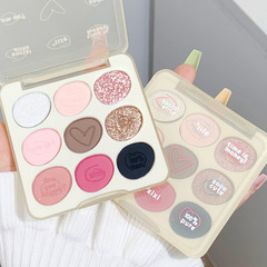 xixi塗鴉日誌九色眼影低飽和細閃珠光粉質細膩日常淡妝不飛粉學生