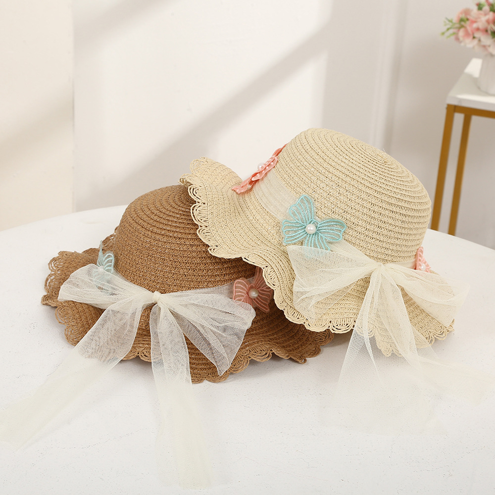 Girl's Cartoon Style Cute Flower Straw Hat display picture 3