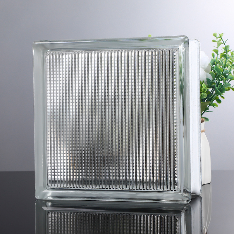 ladrillo de vidrio ultra blanco ladrillo de cristal pared de partición transparente baño opaco ladrillo hueco de patrón solar rojo