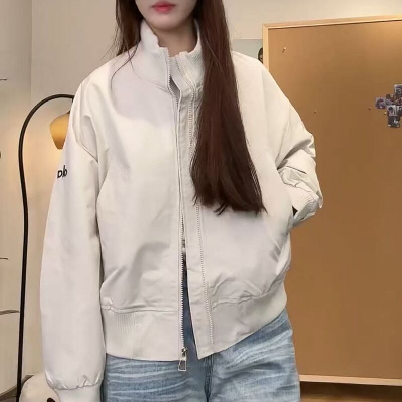 美式复古小个子短款棒球服外套女学生韩版宽松秋季新款夹克上衣潮|undefined