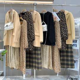 拉夏贝尔秋冬撤柜品牌折扣女装剪标杂款尾货清仓四季青走份货源