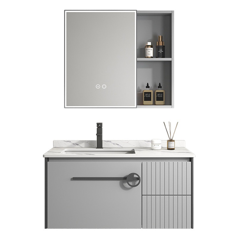 Pequeño apartamento ultra estrecho borde de madera maciza gabinete de baño combinación baño mesa de lavado lavabo 35cm tamaño pequeño lavabo