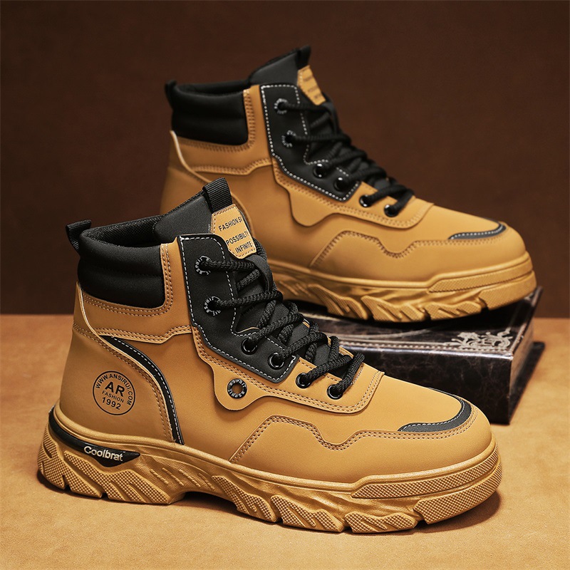 Botas Martin para hombres de verano transpirables negros zapatos casuales de protección laboral para hombres al aire libre alta 2024 nuevos zapatos de trabajo