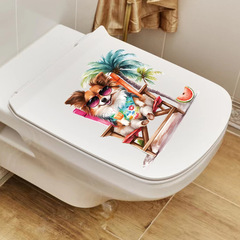 Cross-border cartoon sand dog animal bathroom stall sticker home decoration waterproof self-adhesive wall sticker painting