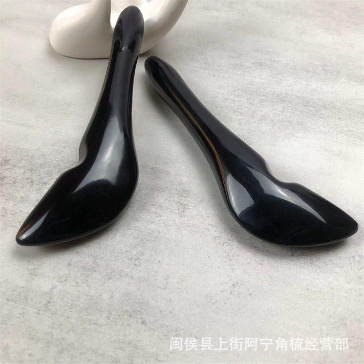 Buffalo Horn Gua Sha Facial Tool 12.5cm Eye Scraping Board Acupoint Pen for Face and Eye Massage quality and texture