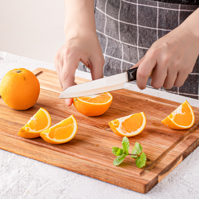 Tablero de corte de madera de acacia Tablero de queso de doble cara de madera maciza Cocina rectangular Tablero de corte para el hogar Tablero de corte de fruta Tablero de corte de madera