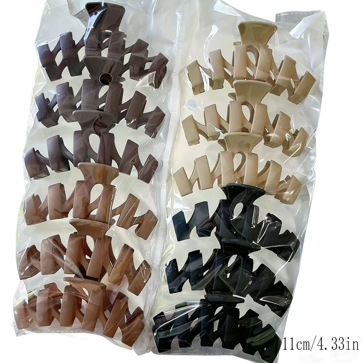 Women's Cross-Border Rubber Paint Large Grip Hair Clip High Volume Back of Head Bun Hair Shark Clip Two Yuan Clearance Hair Accessory Set