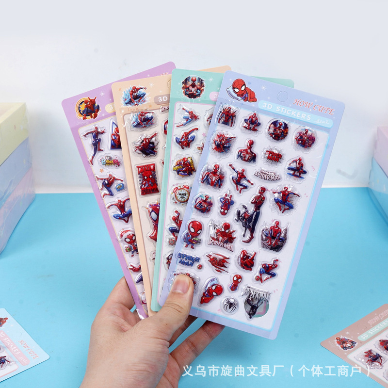 Spider-Man 3D Solid Relief Bubble Stickers Creative High-Value Three-Dimensional DIY Journal Decoration Stickers Student Stationery Spider-Man 3D Solid Relief Bubble Stickers Creative High-Value Three-Dimensional DIY Journal Decoration Stickers Student Stationery