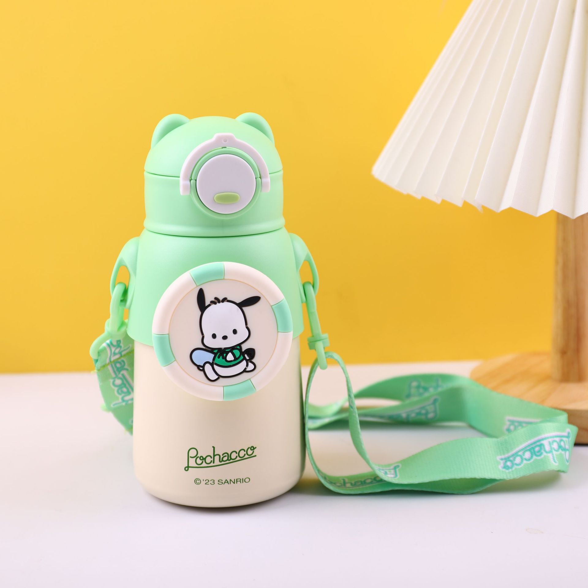 Transmisión en vivo explosiva Sanrio girar tazas de aislamiento 316 tazas de paja de acero inoxidable para niños estudiantes hervidor portátil al por mayor