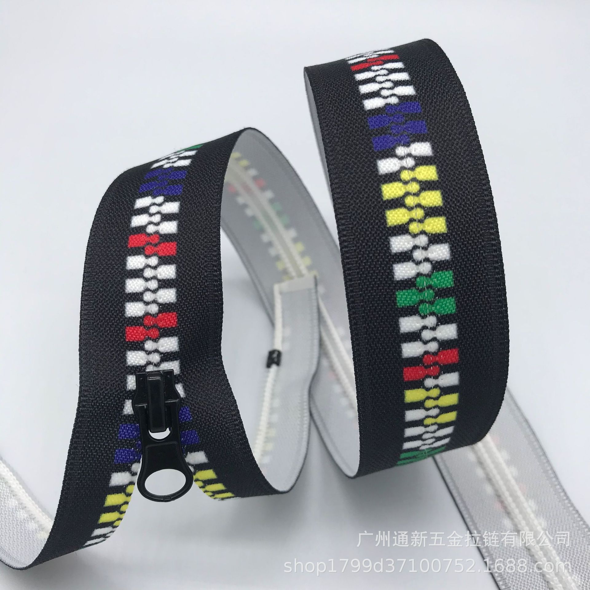 5#号尼龙拉链 印花码带葫芦头闭尾开尾拉链 彩色带反装尼龙拉链