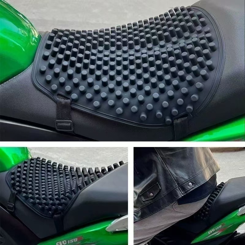Breathable and Heat-Insulating Motorcycle Seat Cushion, Suitable for All Seasons, Soft Rubber Electric Vehicle Seat Cushion, Shock-Absorbing and Waterproof Motorcycle Seat Cushion