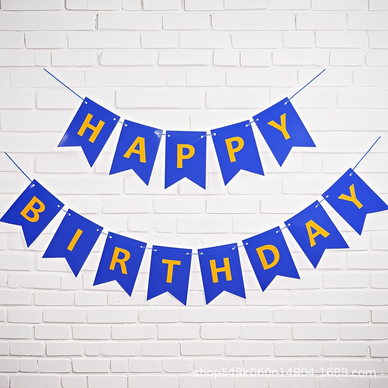 Bronceado en inglés feliz cumpleaños cola de golondrina tira de la bandera Fiesta de la fiesta Alfabeto de la bandera de la bandera de la flor tira de la decoración de la fiesta