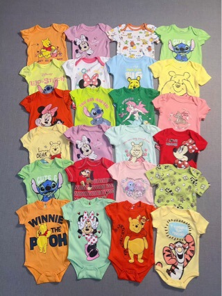 Original Disney*Y Original Baby Baggy Clothes Baby Short-Sleeved Triangle Hoodies with Many Patterns
