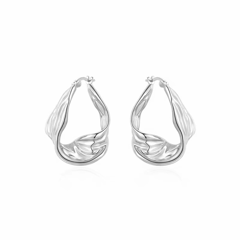 Silk Road Dune Earrings Women's Simple 925 Silver Needle High-grade Exaggerated Irregular Niche Original Design Trendy Earrings