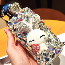 新款玉兔精品镶钻304不锈钢保温杯女士卡通网红满钻