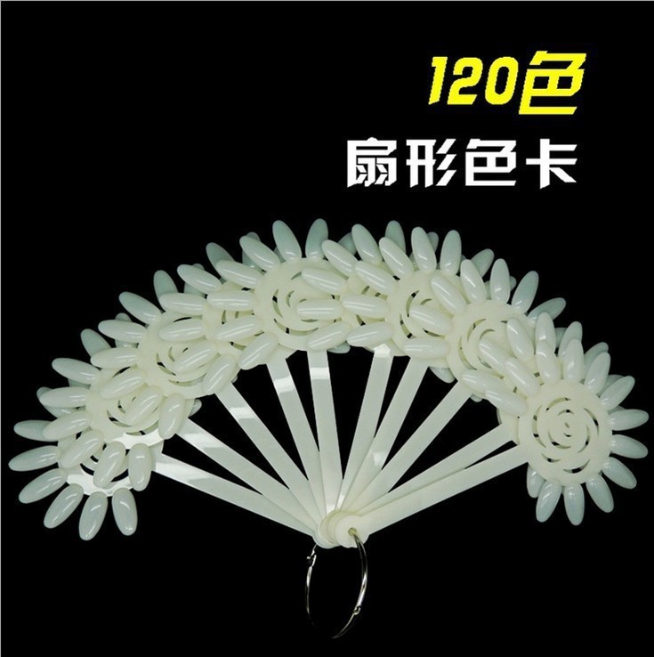 Herramientas de uñas transfronterizas 50 piezas de esmalte de uñas muestra de pegamento de esmalte de uñas, tarjeta de color trapezoidal puntiaguda de cabeza plana, pieza de práctica de uñas