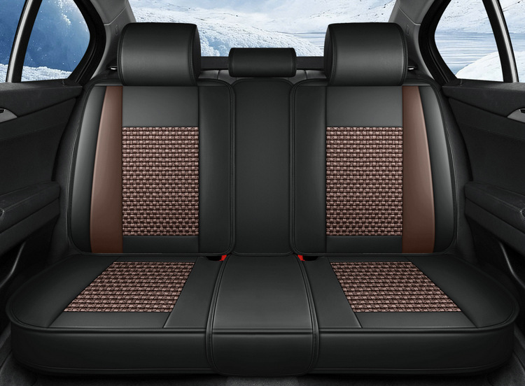 2025 New Model Full Leather All-Season Universal Car Seat Cushion Cover, Leather Seat Cover, Full Coverage for All Seasons