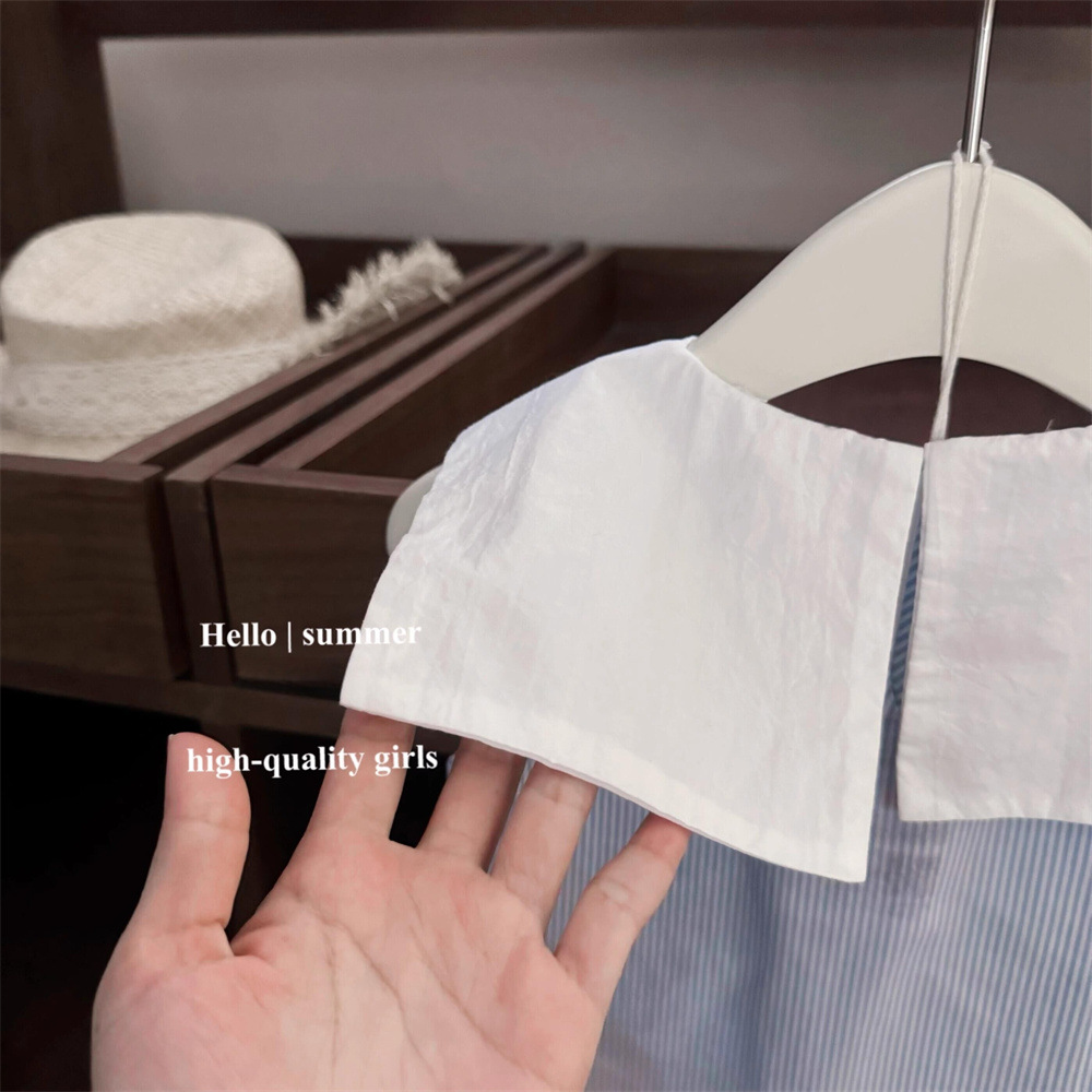 [Xianning Seven] Estilo universitario español Bebé femenino verano dulce solapa chaleco falda pajarita vestido de palacio