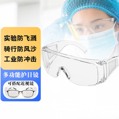 新款百叶窗劳保防飞溅防雾防护眼镜防风防尘透明防冲击漂流劳保镜