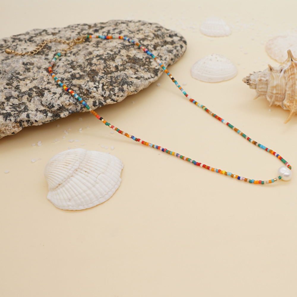 Bohemia ethnic Miyuki beads freshwater pearl handmade necklacepicture6