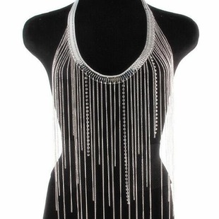 Tassel rhinestone body necklace women's body chain clothing accessories wear collocation multi-color optional