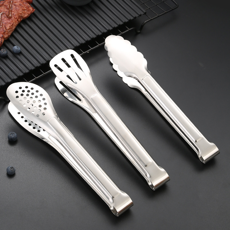 Factory wholesale stainless steel plum clip steamed bread clip thick sleek food clip barbecue barbecue clip steak
