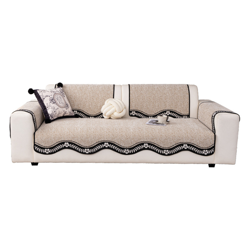 Cojín de sofá de alta sensación de cuatro estaciones generales 2025 nuevo anti-deslizante sofá de piel recta cubierta especial cojín toalla de tela