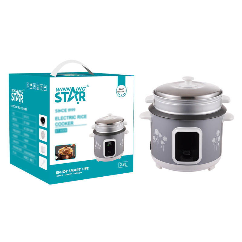 Estrella ganadora transfronteriza estándar británico estándar europeo 2.8L revestimiento de aluminio acero inoxidable multifunción cocina de arroz olla arrocera