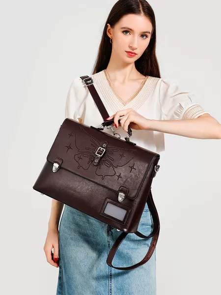 Computer Backpack 2026 New Model Women's Genuine Leather Single-Shoulder Double-Shoulder Bag, Unique Design, Large Capacity, High-End School Bag