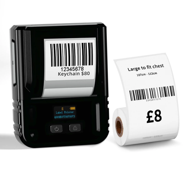 Two-inch [M120 English version] Black + 1 roll of printing paper