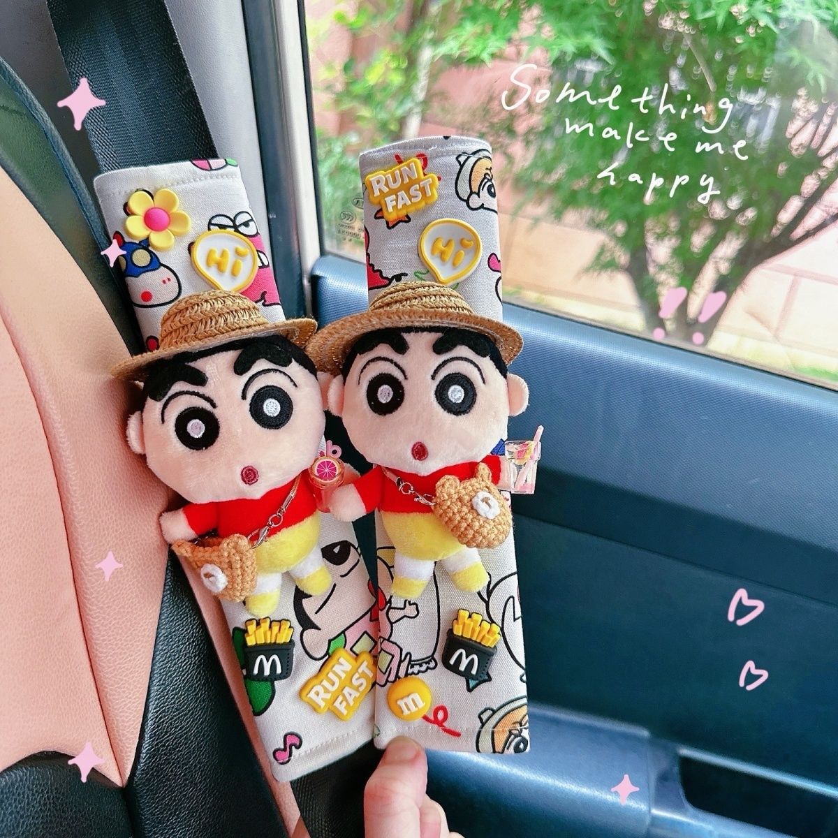 Crayon Shin-Chan Car Seatbelt Decoration Cute Cartoon Seatbelt Doll Car Seatbelt Shoulder Protector