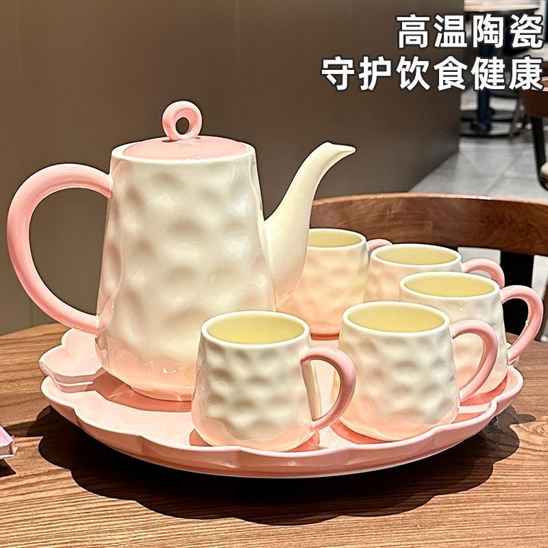 高颜值水具礼盒套装陶瓷水杯子家用客厅待客茶壶水具乔迁新居礼物|undefined