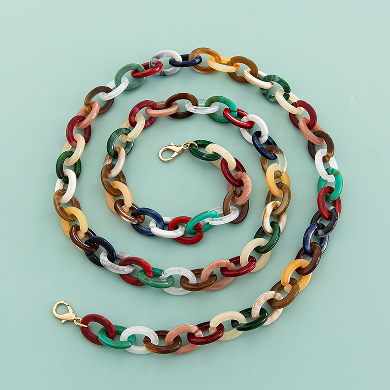 1 Piece Acrylic Color Block bag Mood Chain display picture 15