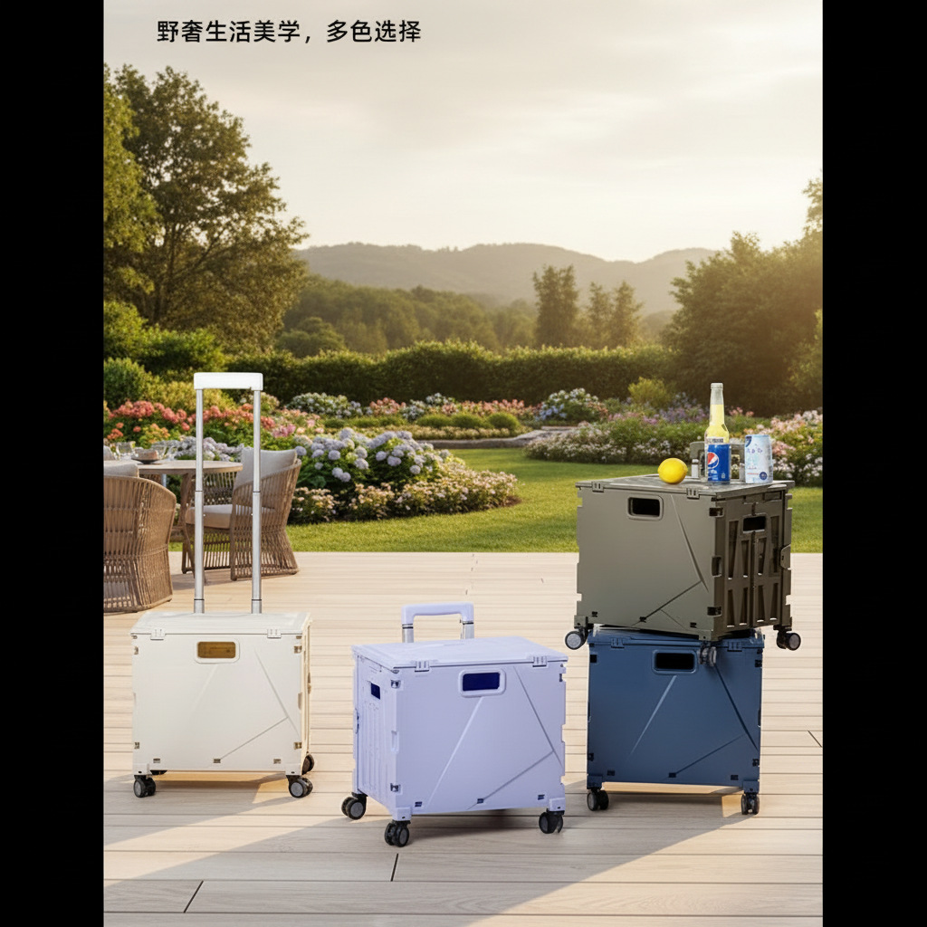 Yide Outdoor Trolley Camp Box Portable Sitable Shopping Cart Mobile Storage Frame Climbing Stairs Folding Grocery Cart