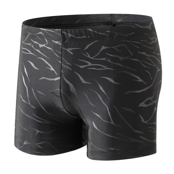 Swimming trunks men's imitation shark skin swimming trunks enlarged loose black swimming trunks conservative sports quick-drying swimming trunks