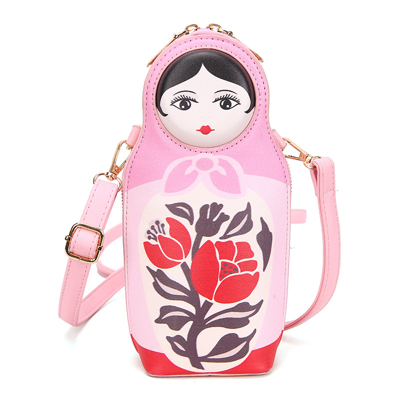 European And American Retro Women's Single Shoulder Bag, New Fashion Creative Quirky Personality Spray-Painted 3D Doll_voghion.com