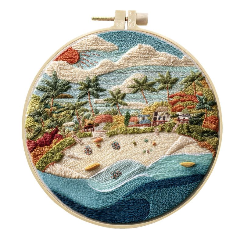 オリジナル先行販売クロスボーダー新製品刺繍 diy 風景手作り生地材料パッケージキットクリエイティブ手作り裁縫英語|undefined