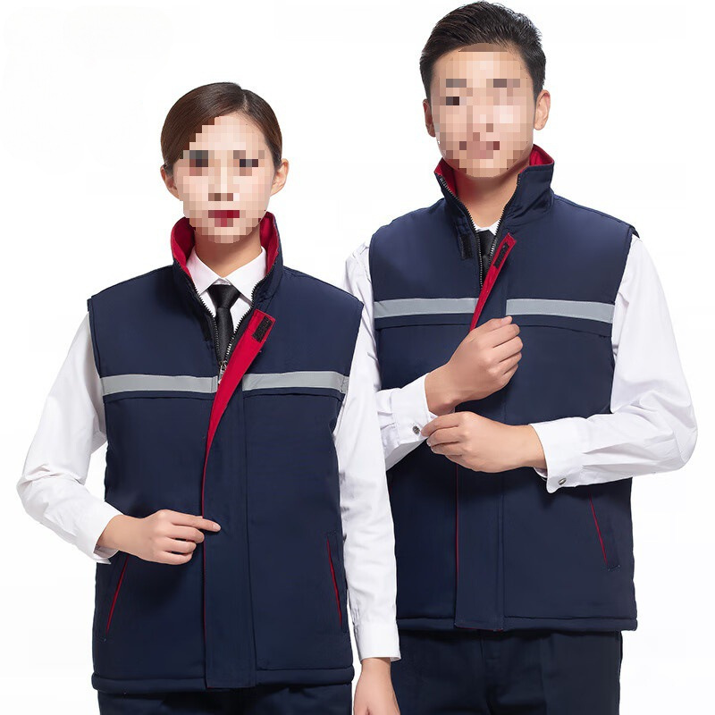 YSF49-1冬季加厚工作服 反光棉背心 建筑装修工人保暖棉马甲