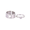 Copper ring for beloved heart-shaped stainless steel, European style, wholesale