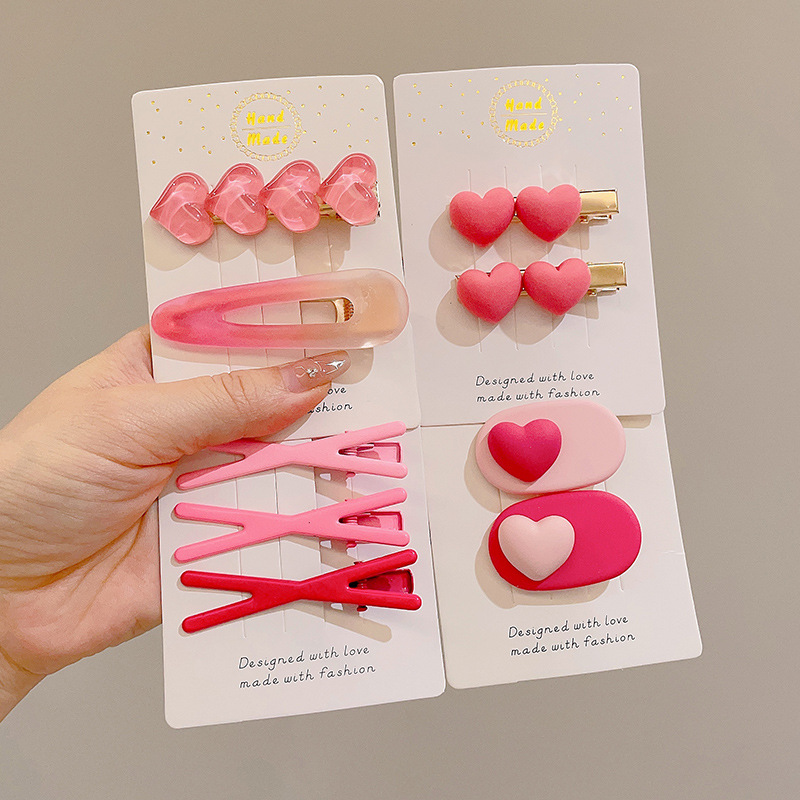 Pin de pelo de verano de dopamina rosa de alto nivel de sensación de frangeo un clip de pelo de frente acabado de pelo de broche adorable adornamiento para el pelo