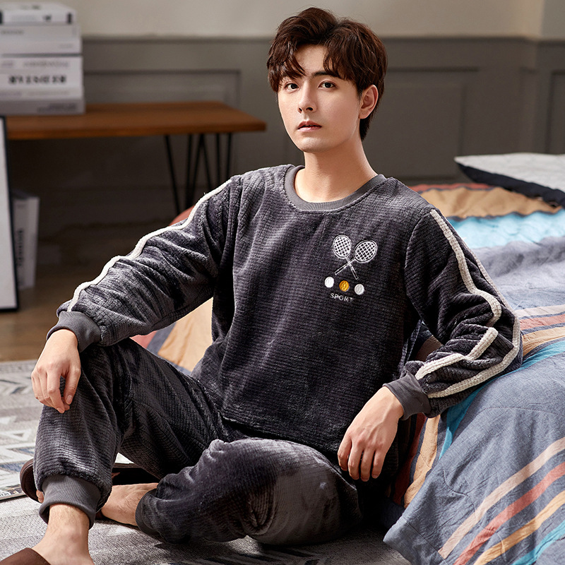Winter coral velvet warm casual flannel pijama