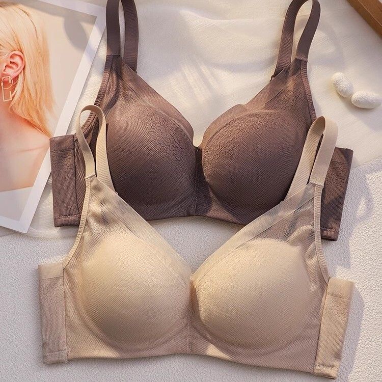 Mulberry Silk Seamless Underwear for Women with Small Breasts, Thin Push-Up Bra, Anti-Sagging, No Rims Bra