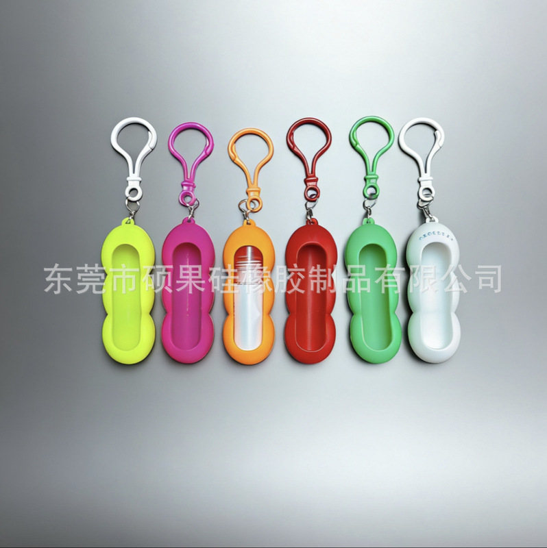 Factory Direct Delivery Silicone Lipstick Case Essential Oil Bottle Silicone Glass Bottle Anti-Fall Protective Cover Keychain Silicone Lipstick Case