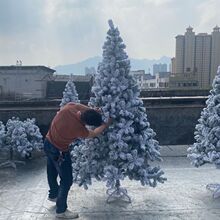 仿真加密白色圣诞树植绒树雪树 1.5米/1.8米/3米雪松喷雪冰雕装饰