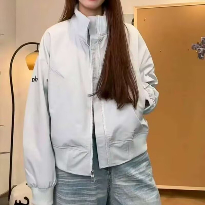 立领短款小个子外套女2025新款韩版时尚百搭棒球服休闲夹克上衣潮|undefined