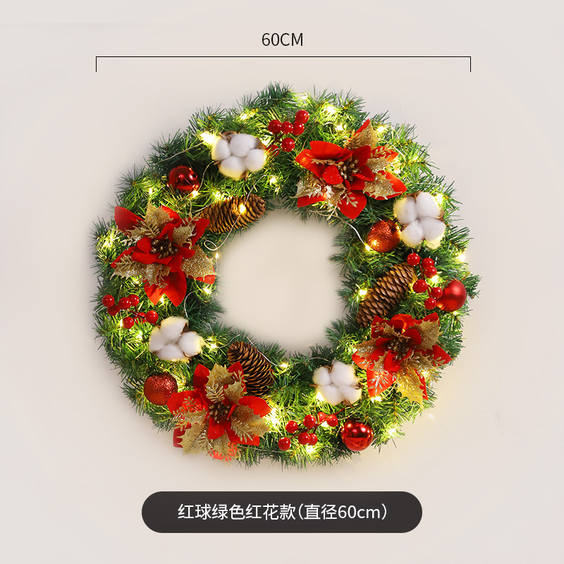 Navidad decoración Garland ratán 40/50/60cm Navidad decoración escena diseño puerta colgante ratán decoración suministros