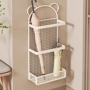 Wall-Mounted Umbrella Holder for Home Entrance, Creative Iron Panda Umbrella Storage Rack