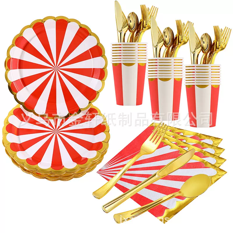 可降解派对9寸盘家用一次性纸盘蛋糕糖果点心盘生日派对纸杯现货